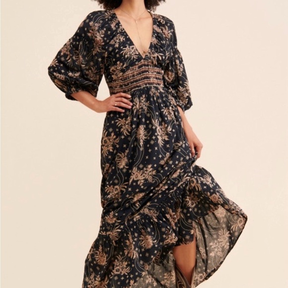 Free People Black and Tan Maxi Dress - Picture 3 of 3